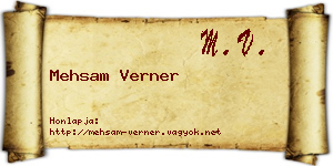 Mehsam Verner névjegykártya